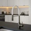 Carysil Tube Tap Without Spray Function in Gun Metal with Ghost White Tube