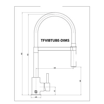 Carysil Tube Vibrance Tap Dimensions
