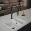 Quilt Diamond Carved Tube Spray Tap in Black