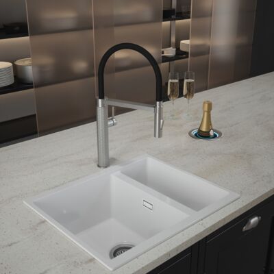 Quilt Diamond Carved Tube Spray Tap in Brushed Nickel