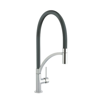 Single Lever Tube Kitchen Mixer Chrome with Gun Metal Hose