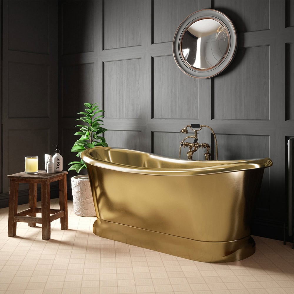 Traditional Brass Freestanding Bath 1650mm x 750mm - Image 2