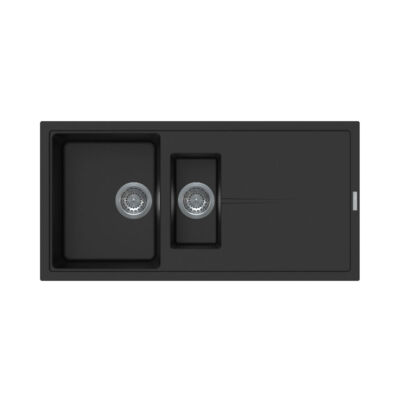 DeSanti Cesano Granite Inset 1.5 Bowl & Drainer - Black