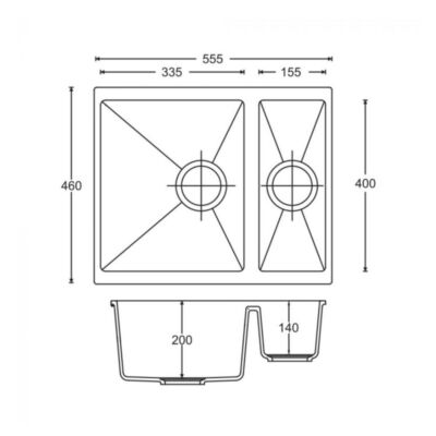 Alternative view of DeSanti Velino Granite Sink Undermount / Inset - Fossil Brown