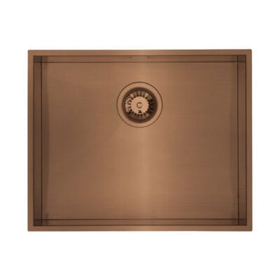 Qube Steel Sink - PVD Brushed Copper Finish inc Waste Kit & Overflow