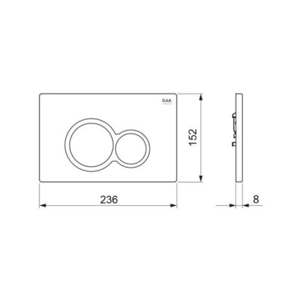 Alternative view of RAK Ceramics Round Flush Plate - Brushed Steel & Chrome