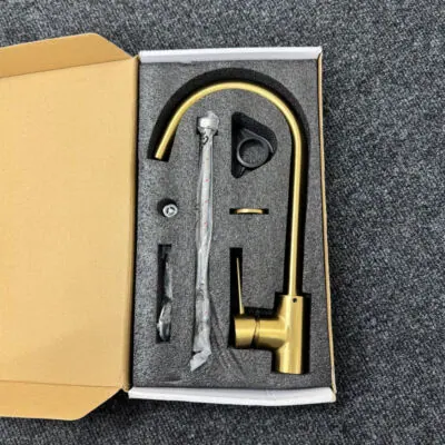 Alternative view of Single Lever Kitchen Mixer – Brushed Brass / Gold - CL155