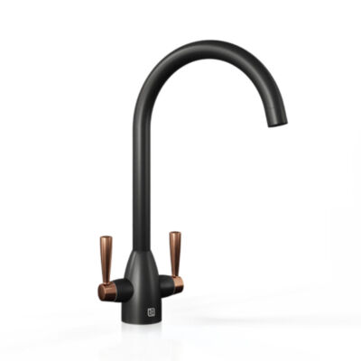 Vibrance Duo Mixer – Vanto Black with Brushed Copper Handles