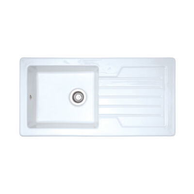 Ceramic Crystal Inset Single Bowl & Drainer