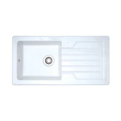 Ceramic Crystal Inset Single Bowl & Drainer