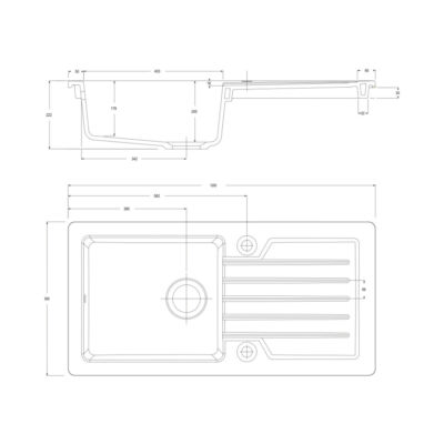 Alternative view of Ceramic Crystal Inset Single Bowl & Drainer