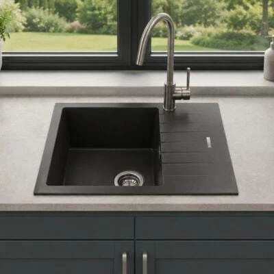 Turin Granite Compact Inset Single Bowl & Short Drainer