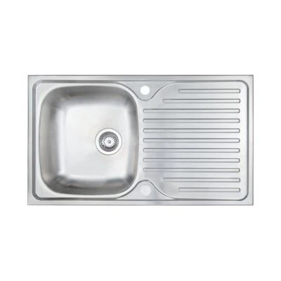 Easy 05 Stainless Steel Compact Kitchen Sink and Waste Kit - Single Bowl & Drainer