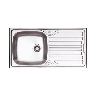 Easy 08 Stainless Steel Kitchen Sink and Waste Kit - Single Bowl & Drainer